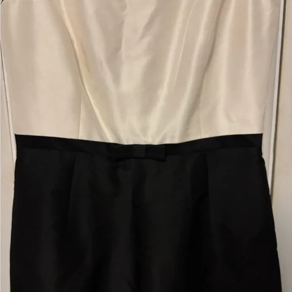 Vintage Ann Taylor 100% Silk Black And White Dress Bow Accent Size 4 - Picture 3 of 4